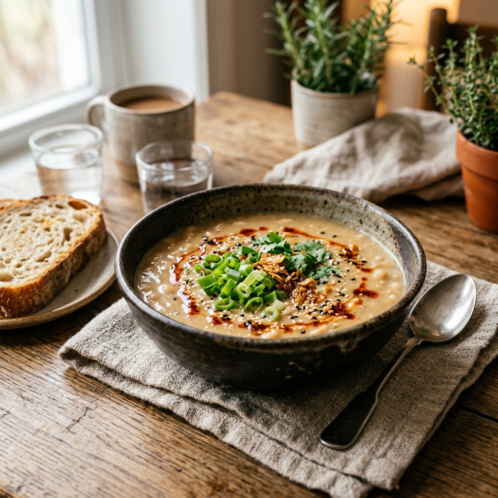 High-Protein Creamy Miso White Bean Soup (Easy + Healthy Recipe)